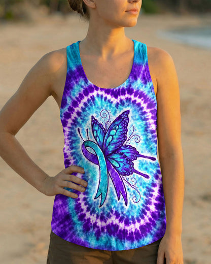 RIBBON SUICIDE PREVENTION AWARENESS BUTTERFLY SWIRL ALL OVER PRINT - TLNO0505261