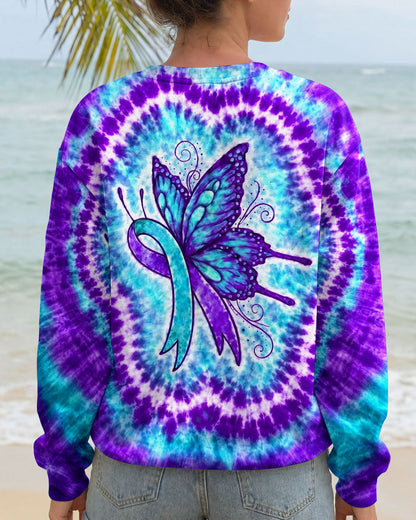 RIBBON SUICIDE PREVENTION AWARENESS BUTTERFLY SWIRL ALL OVER PRINT - TLNO0505261