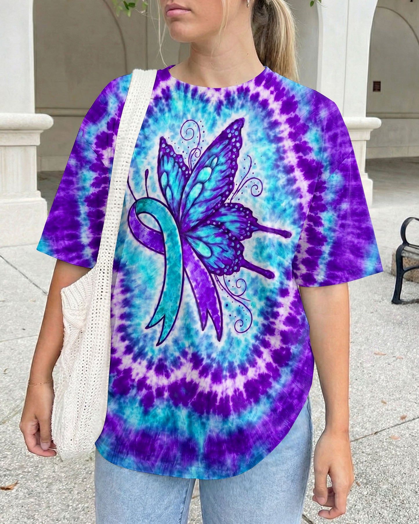 RIBBON SUICIDE PREVENTION AWARENESS BUTTERFLY SWIRL ALL OVER PRINT - TLNO0505261