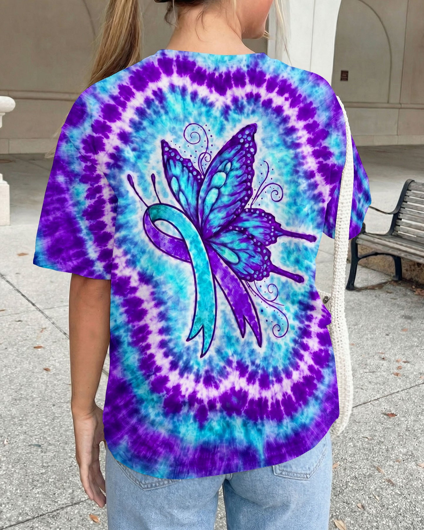 RIBBON SUICIDE PREVENTION AWARENESS BUTTERFLY SWIRL ALL OVER PRINT - TLNO0505261