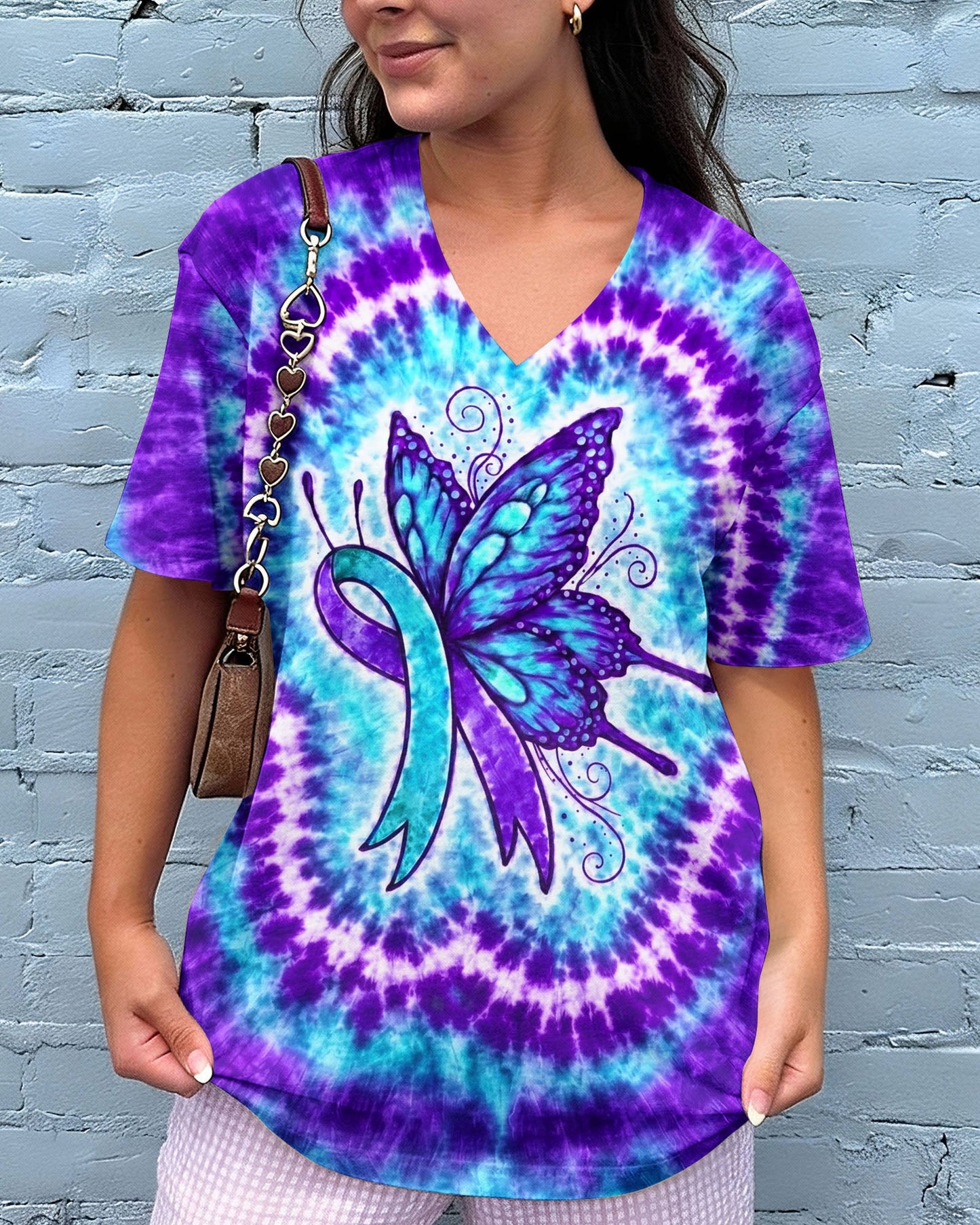 RIBBON SUICIDE PREVENTION AWARENESS BUTTERFLY SWIRL ALL OVER PRINT - TLNO0505261