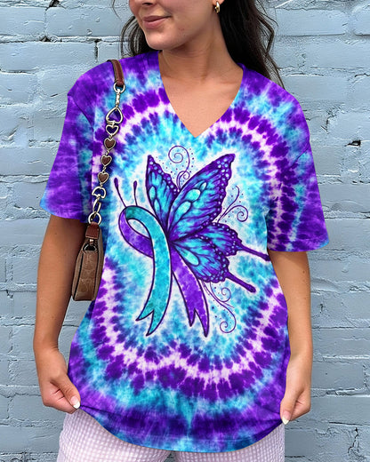 RIBBON SUICIDE PREVENTION AWARENESS BUTTERFLY SWIRL ALL OVER PRINT - TLNO0505261
