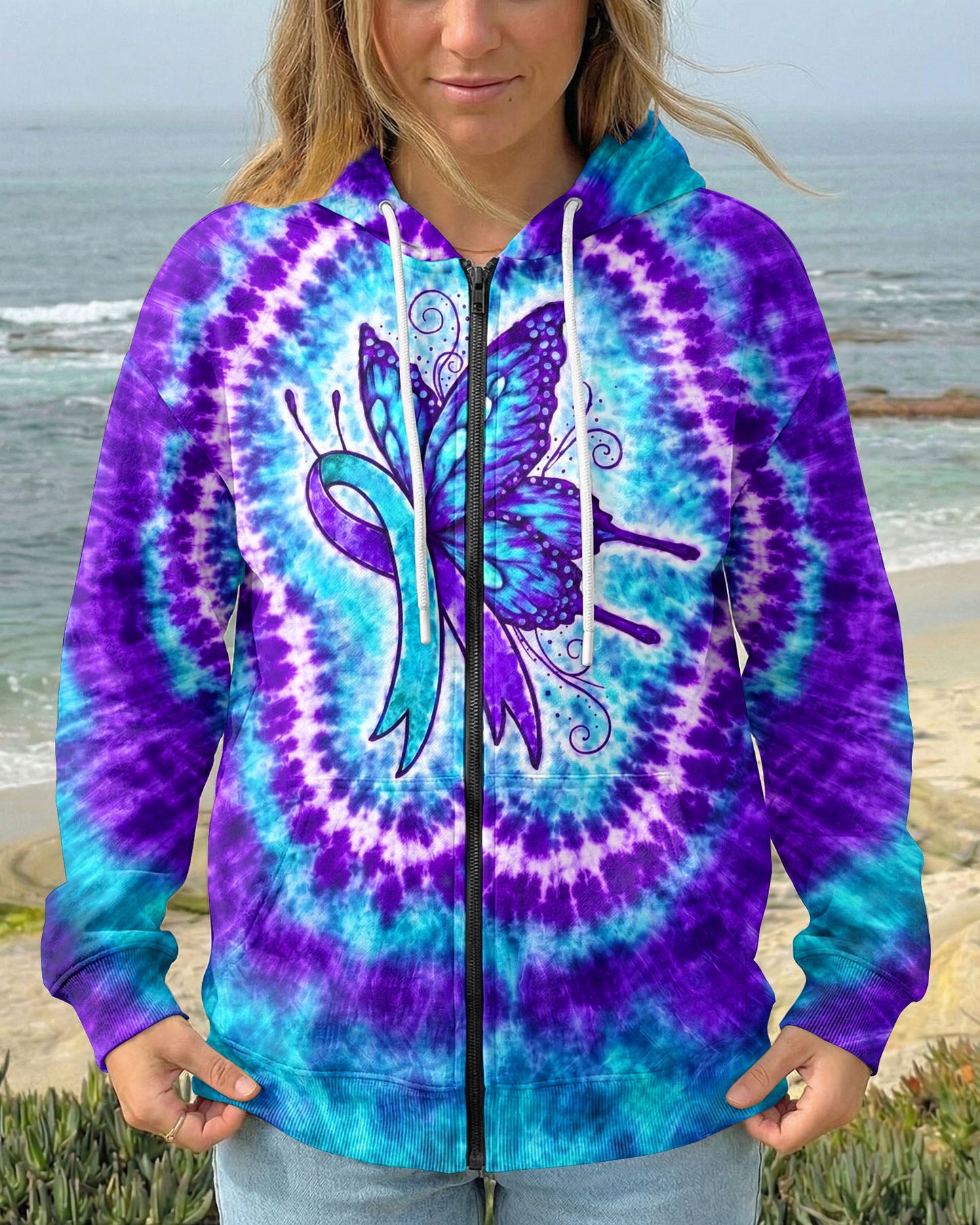 RIBBON SUICIDE PREVENTION AWARENESS BUTTERFLY SWIRL ALL OVER PRINT - TLNO0505261