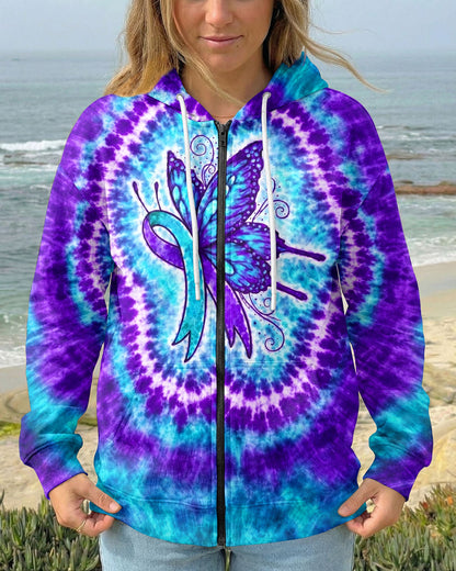 RIBBON SUICIDE PREVENTION AWARENESS BUTTERFLY SWIRL ALL OVER PRINT - TLNO0505261