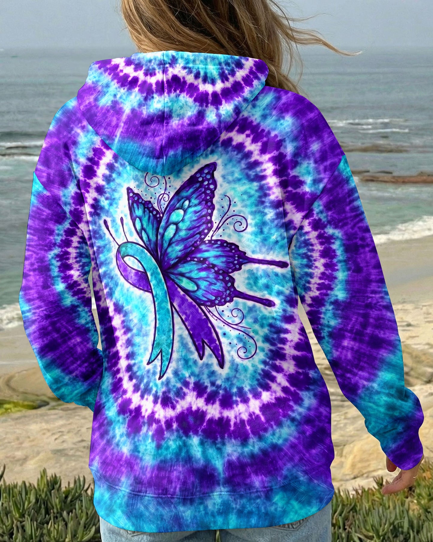 RIBBON SUICIDE PREVENTION AWARENESS BUTTERFLY SWIRL ALL OVER PRINT - TLNO0505261