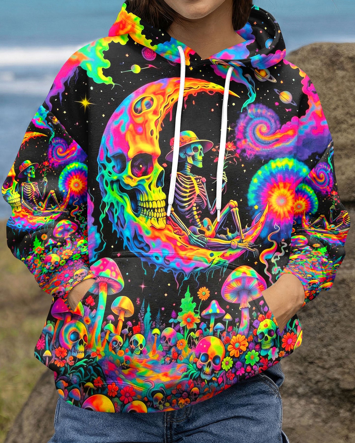 HIPPIE SKULL PSYCHEDELIC  ALL OVER PRINT  - TLNO0604261