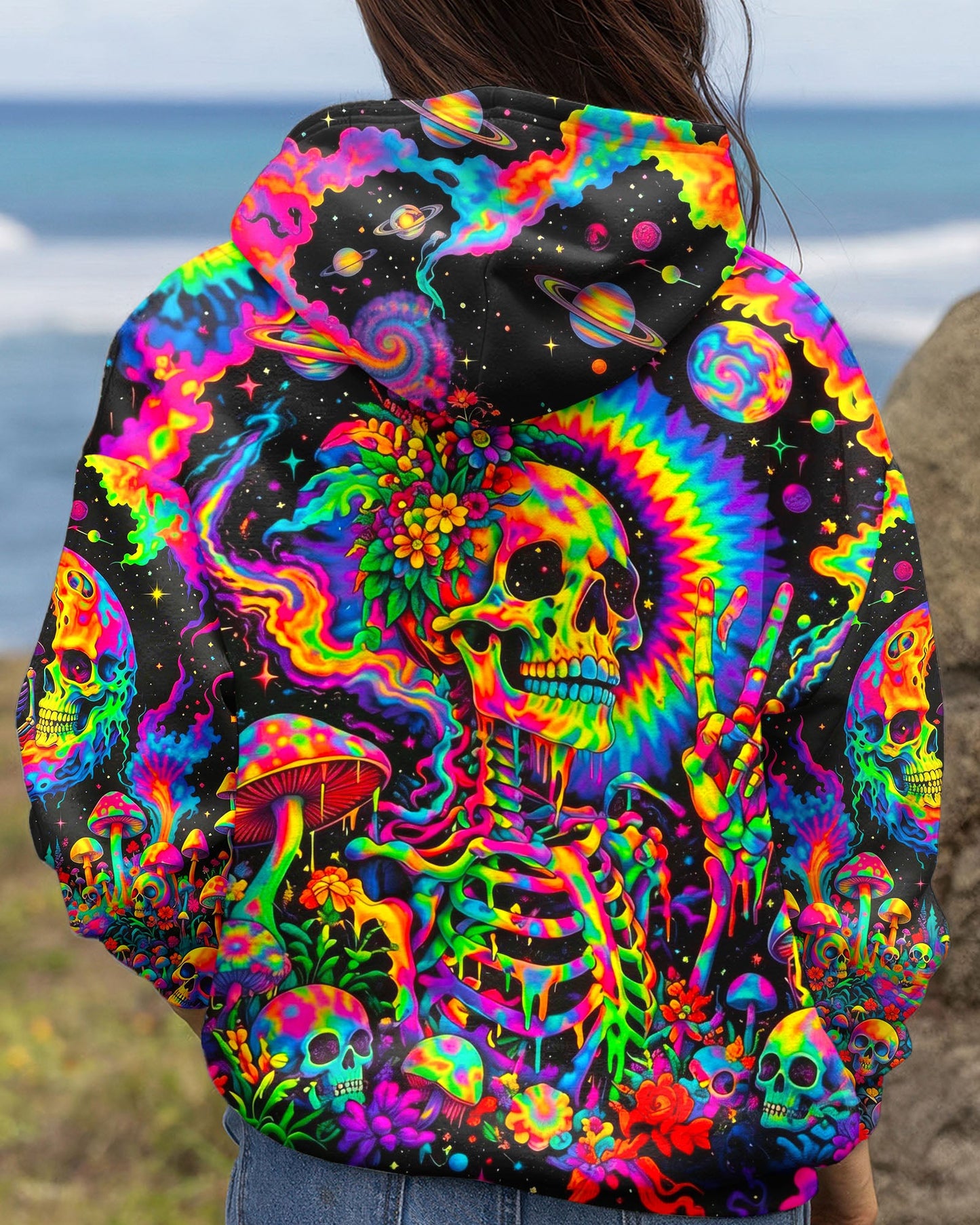 HIPPIE SKULL PSYCHEDELIC  ALL OVER PRINT  - TLNO0604261