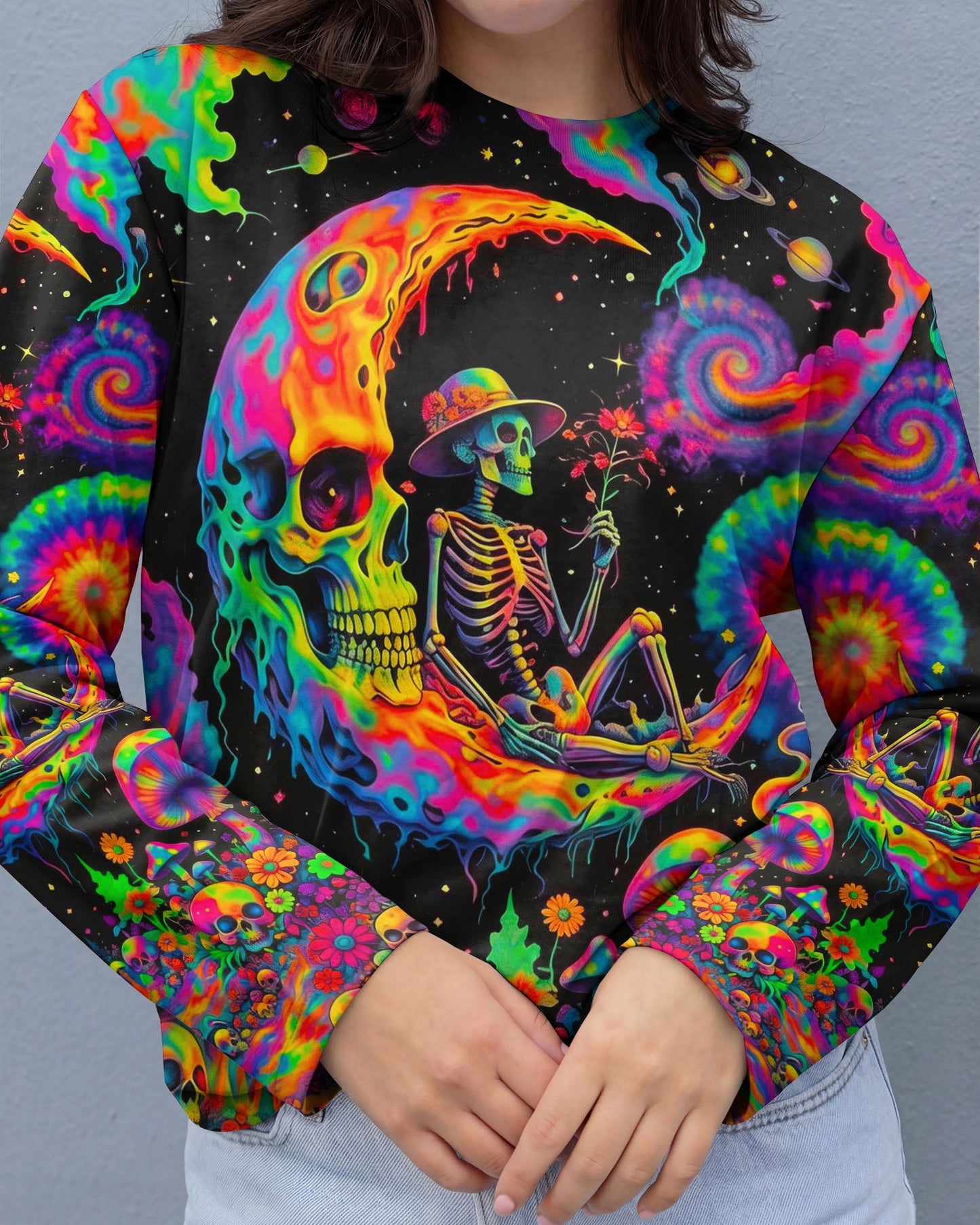 HIPPIE SKULL PSYCHEDELIC  ALL OVER PRINT  - TLNO0604261