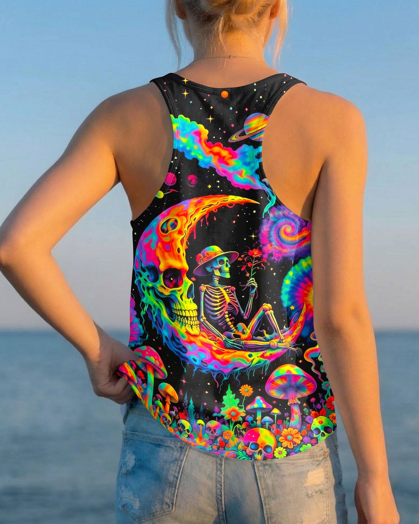 HIPPIE SKULL PSYCHEDELIC  ALL OVER PRINT  - TLNO0604261