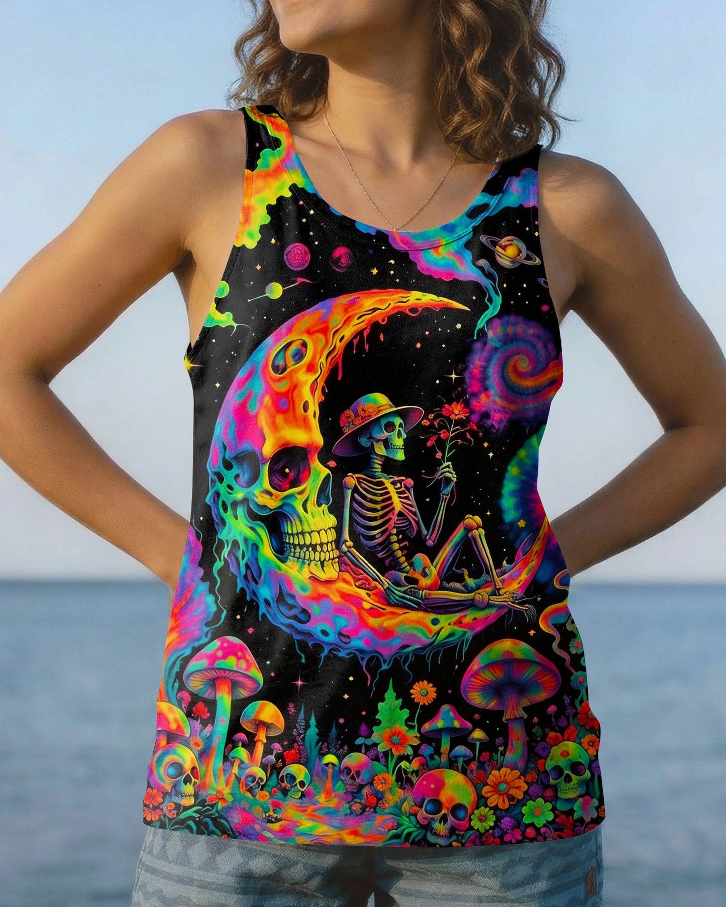 HIPPIE SKULL PSYCHEDELIC  ALL OVER PRINT  - TLNO0604261