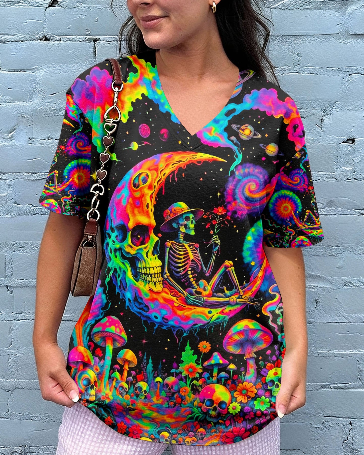 HIPPIE SKULL PSYCHEDELIC  ALL OVER PRINT  - TLNO0604261