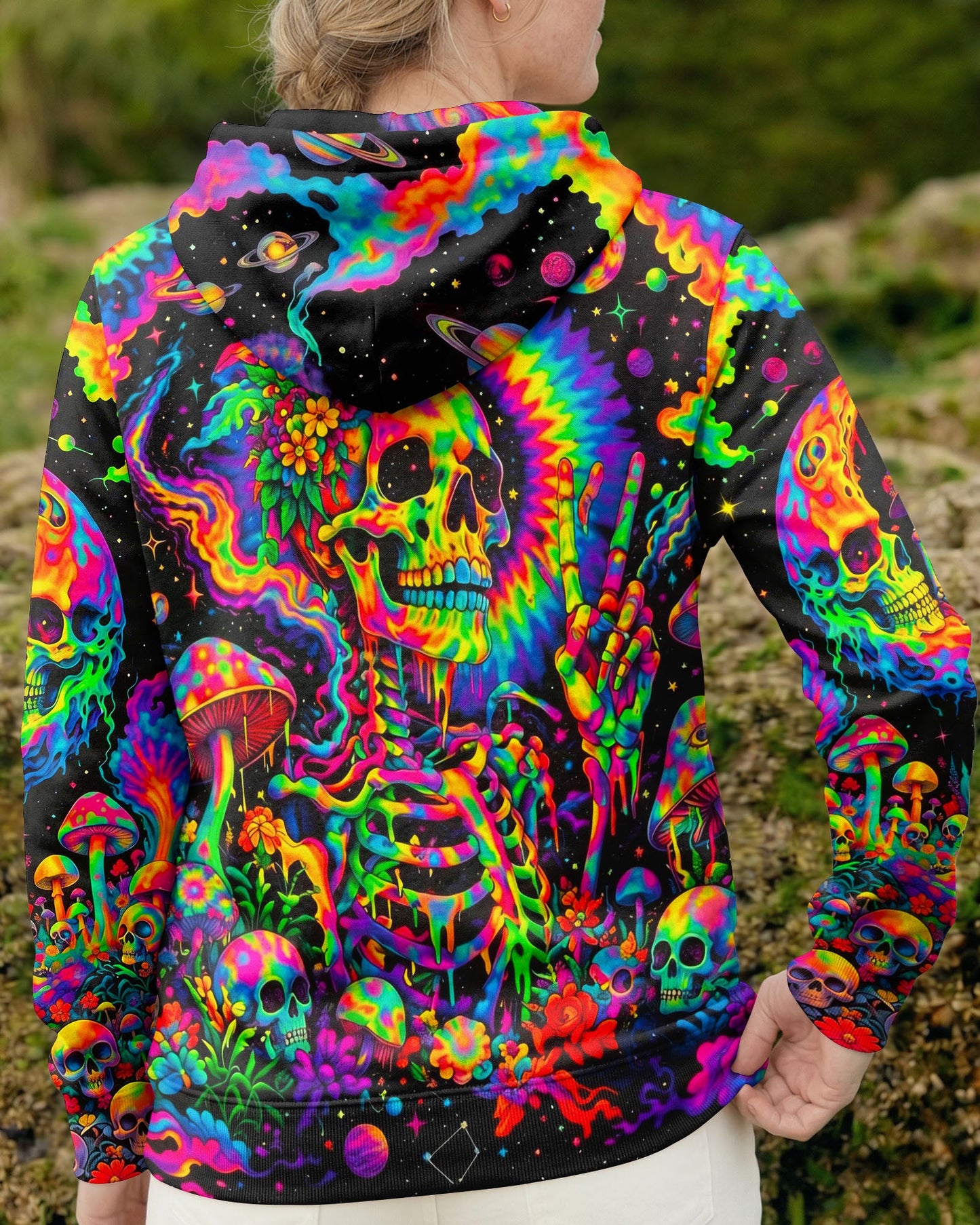 HIPPIE SKULL PSYCHEDELIC  ALL OVER PRINT  - TLNO0604261