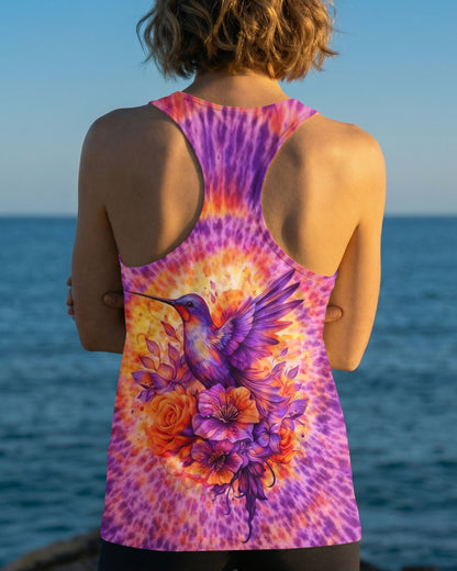 JUST BREATHE HUMMINGBIRD FLORAL SWIRL ALL OVER PRINT - TLNO0804262