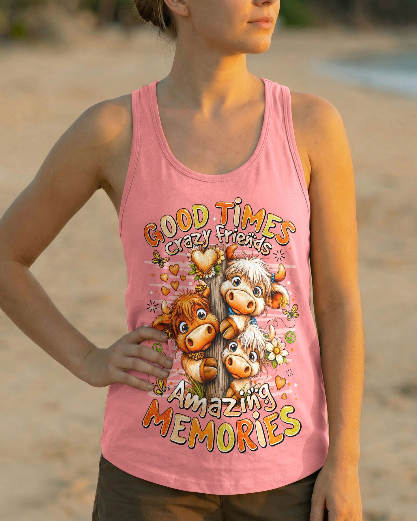 GOOD TIMES CRAZY FRIEND HIGHLAND COW ALL OVER PRINT - TLNO0807263