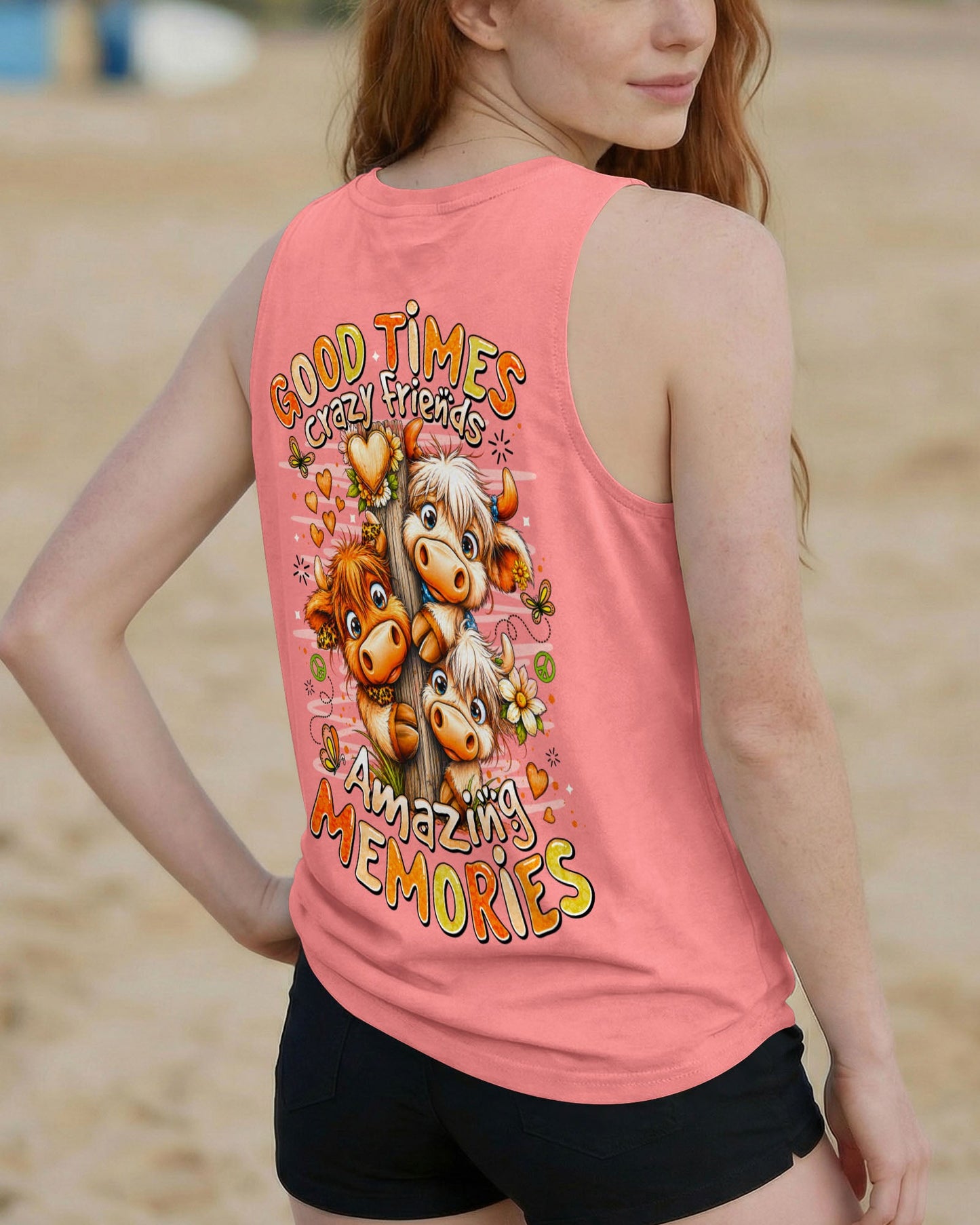 GOOD TIMES CRAZY FRIEND HIGHLAND COW ALL OVER PRINT - TLNO0807263