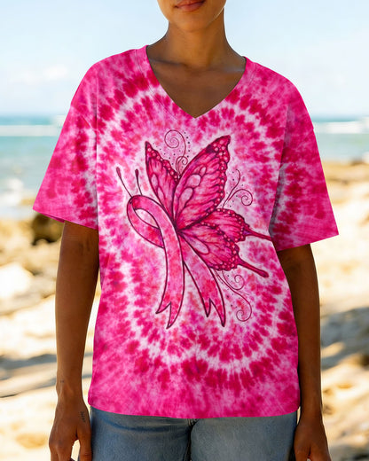 RIBBON BREAST CANCER AWARENESS PINK SWIRL ALL OVER PRINT  - TLNO0904262