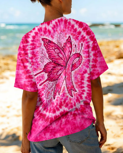 RIBBON BREAST CANCER AWARENESS PINK SWIRL ALL OVER PRINT  - TLNO0904262