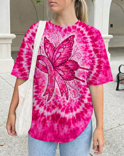 RIBBON BREAST CANCER AWARENESS PINK SWIRL ALL OVER PRINT  - TLNO0904262