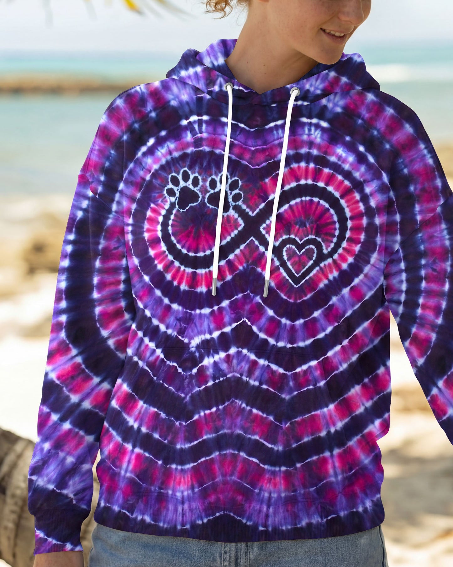 INFINITY HEART PAW PRINT SWIRL ALL OVER PRINT  - TLNO1506262