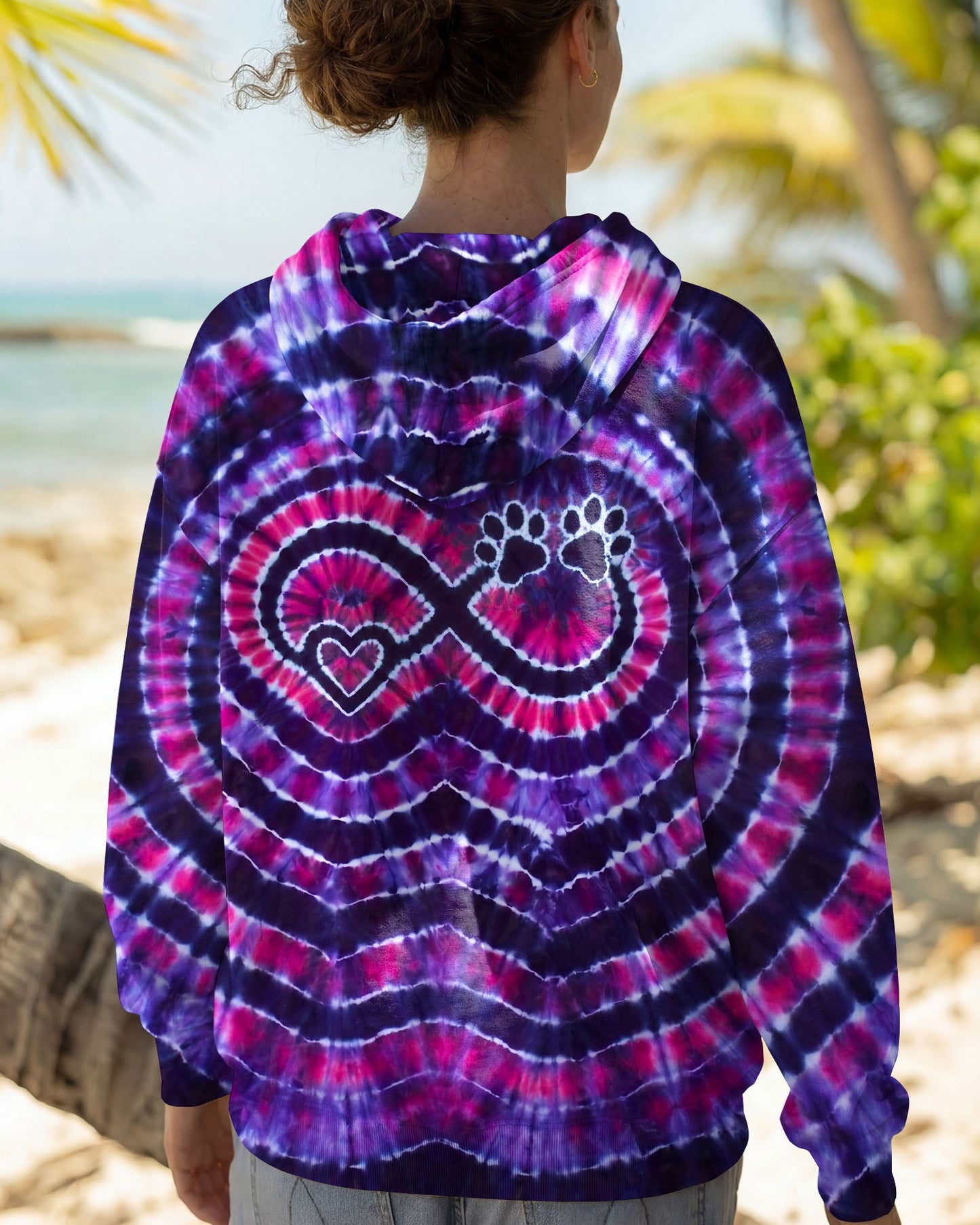INFINITY HEART PAW PRINT SWIRL ALL OVER PRINT  - TLNO1506262