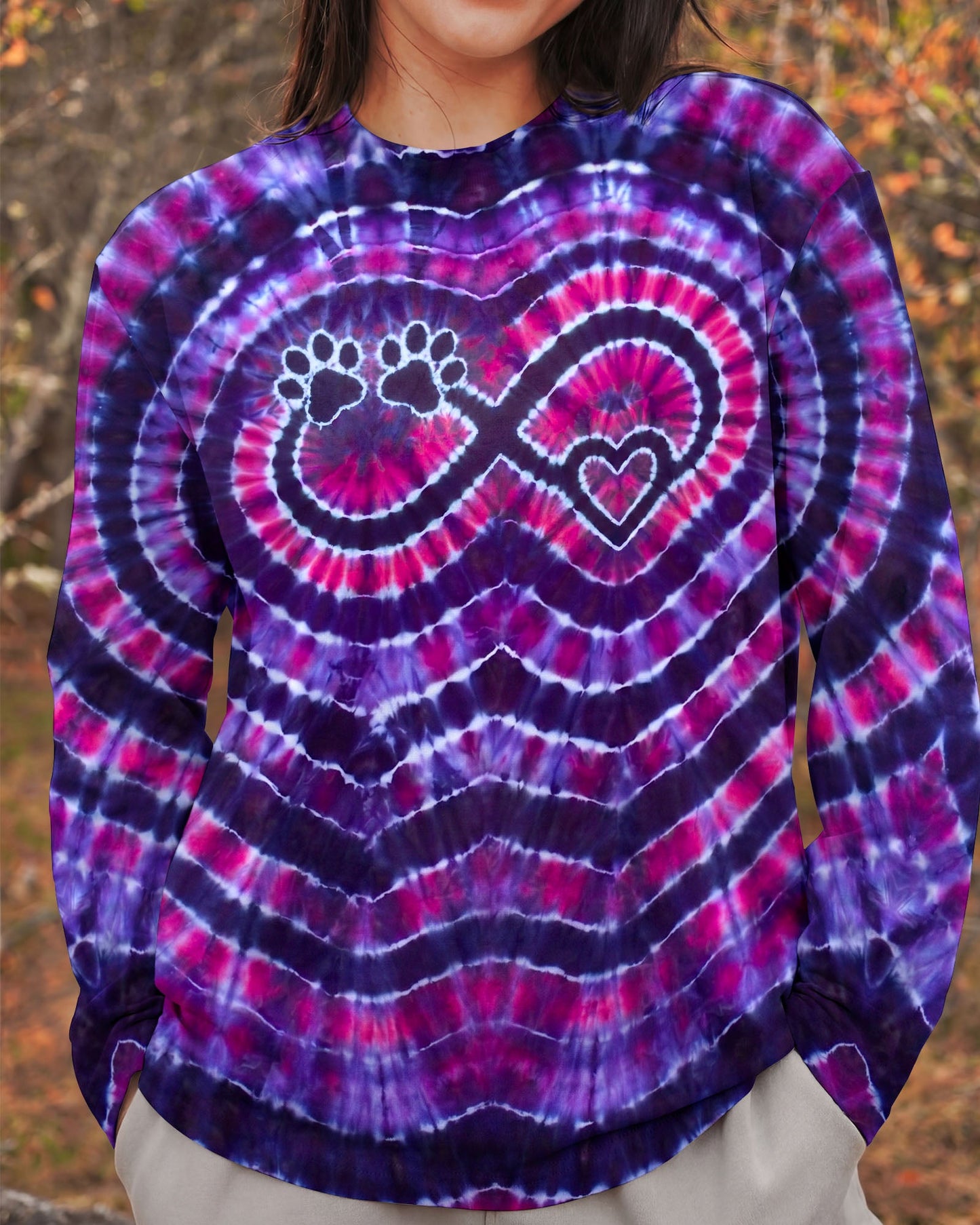 INFINITY HEART PAW PRINT SWIRL ALL OVER PRINT  - TLNO1506262