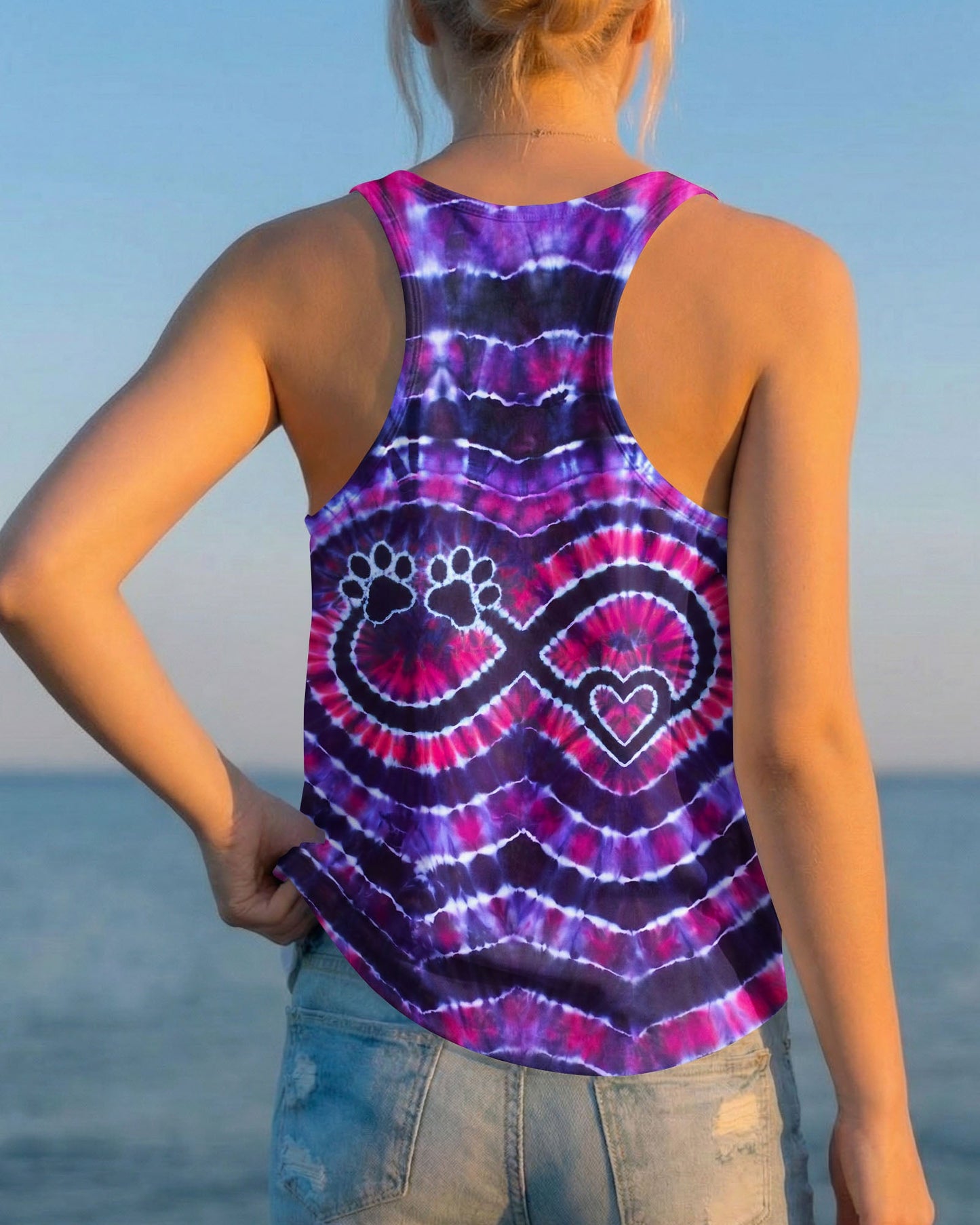 INFINITY HEART PAW PRINT SWIRL ALL OVER PRINT  - TLNO1506262