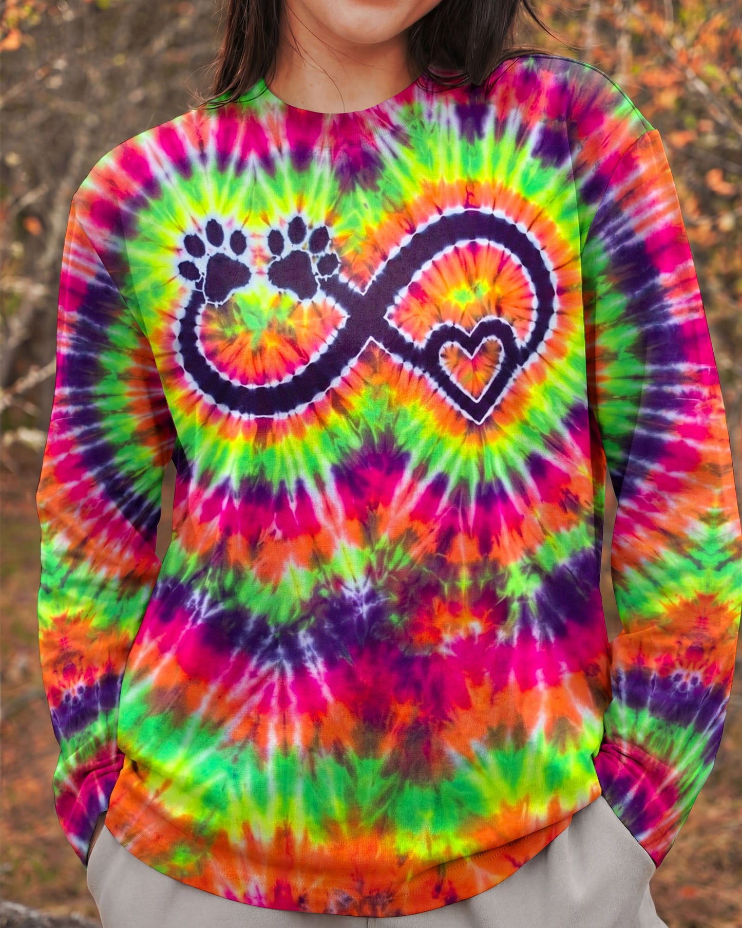 INFINITY HEART PAW PRINT SWIRL ALL OVER PRINT  - TLNO1606263