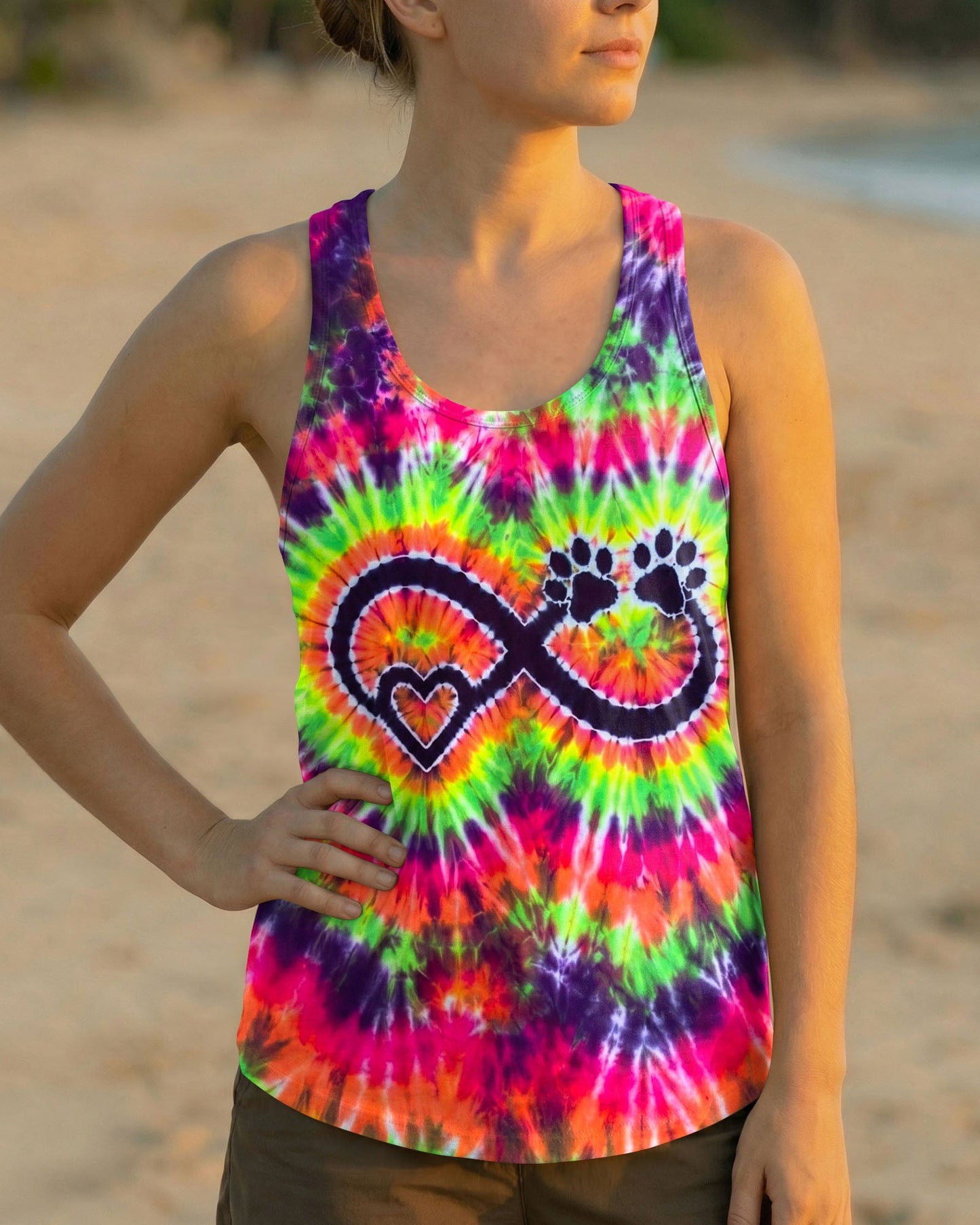 INFINITY HEART PAW PRINT SWIRL ALL OVER PRINT  - TLNO1606263