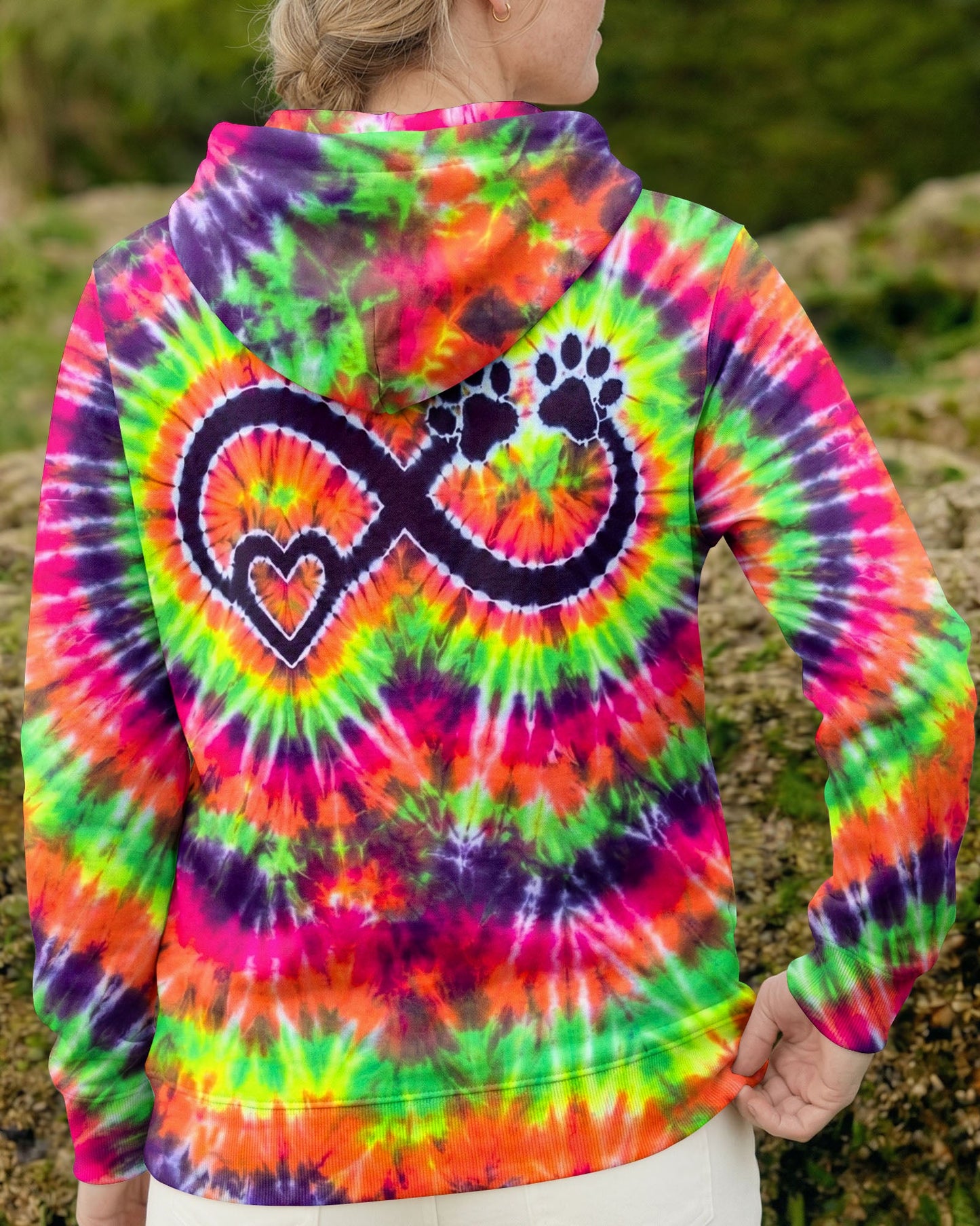 INFINITY HEART PAW PRINT SWIRL ALL OVER PRINT  - TLNO1606263
