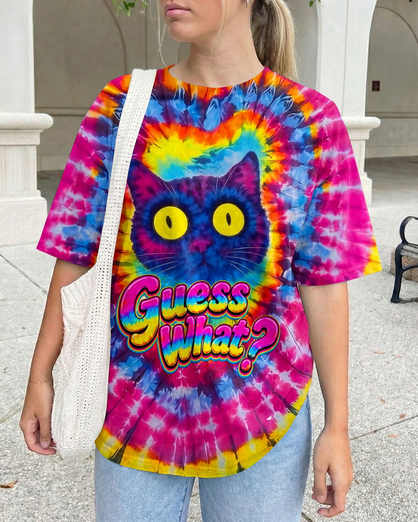 GUESS WHAT FUNNY CAT ALL OVER PRINT - TLNO1805261