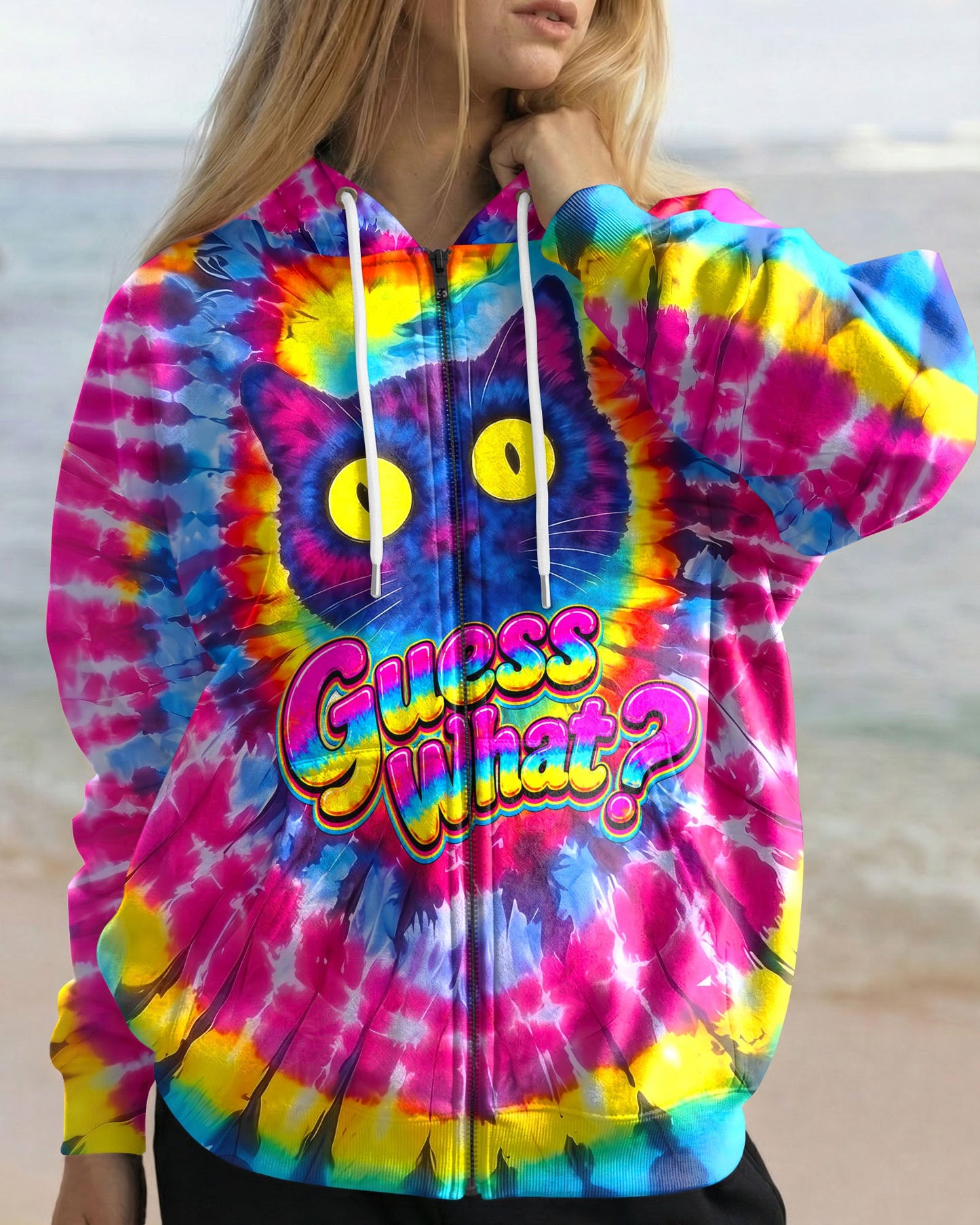 GUESS WHAT FUNNY CAT ALL OVER PRINT - TLNO1805261