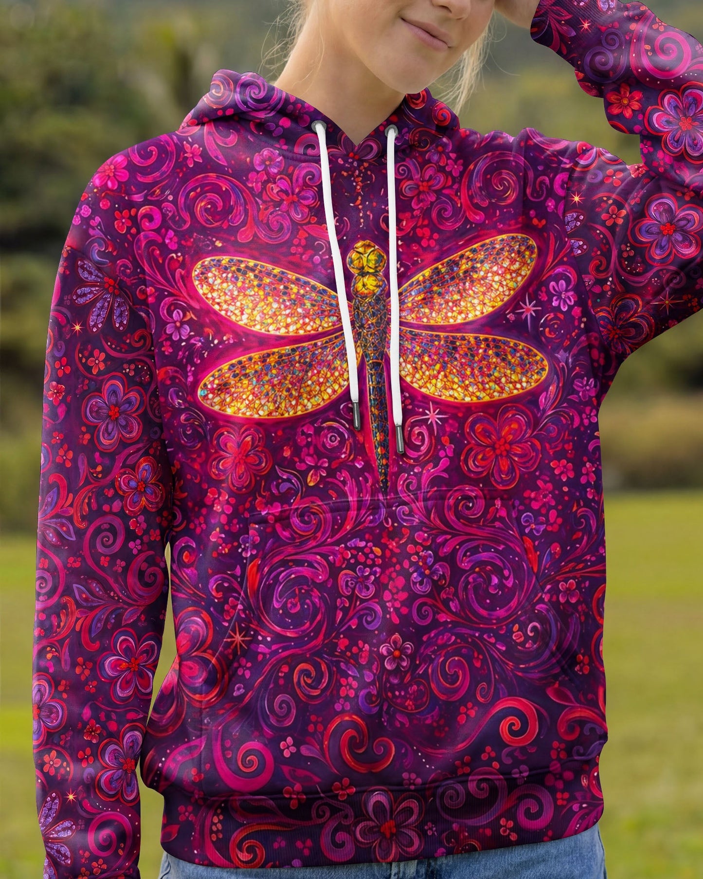 JUST BELIEVE DRAGONFLY ART ALL OVER PRINT  - TLNO2204261