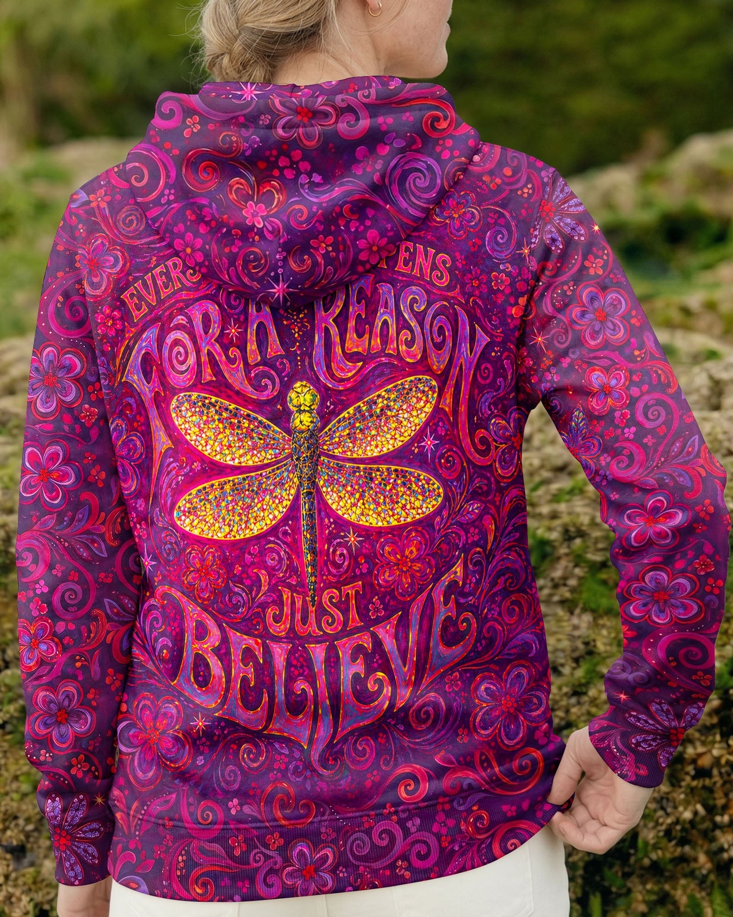 JUST BELIEVE DRAGONFLY ART ALL OVER PRINT  - TLNO2204261