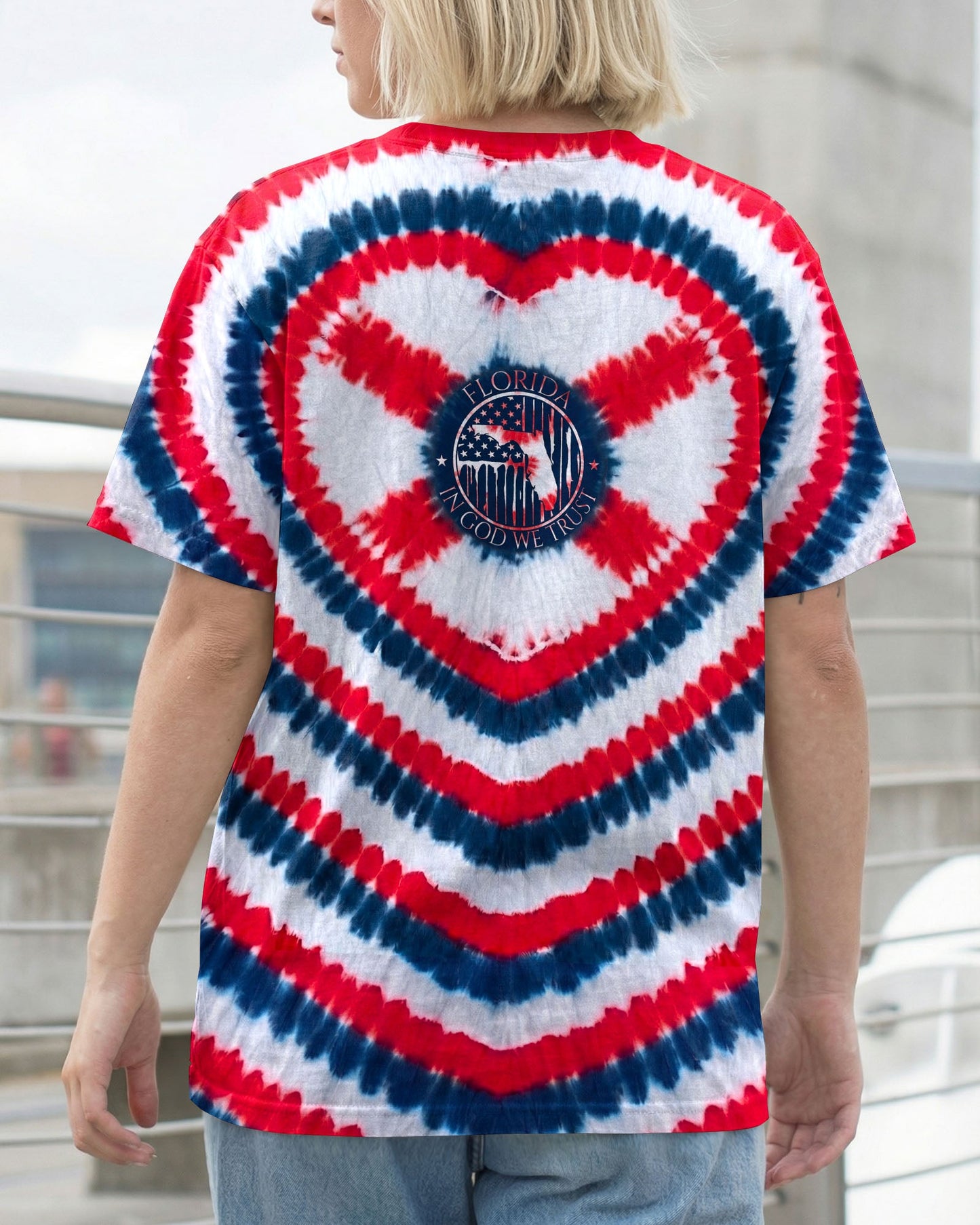 HEART FLORIDA STATE RED WHITE & BLUE SWIRL ALL OVER PRINT - TLNO2406262