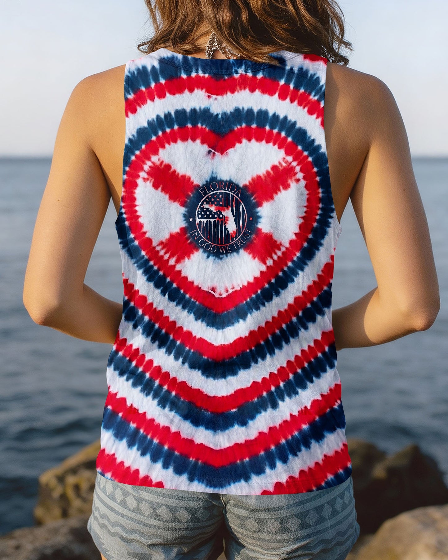 HEART FLORIDA STATE RED WHITE & BLUE SWIRL ALL OVER PRINT - TLNO2406262