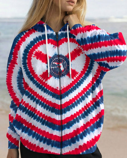 HEART FLORIDA STATE RED WHITE & BLUE SWIRL ALL OVER PRINT - TLNO2406262