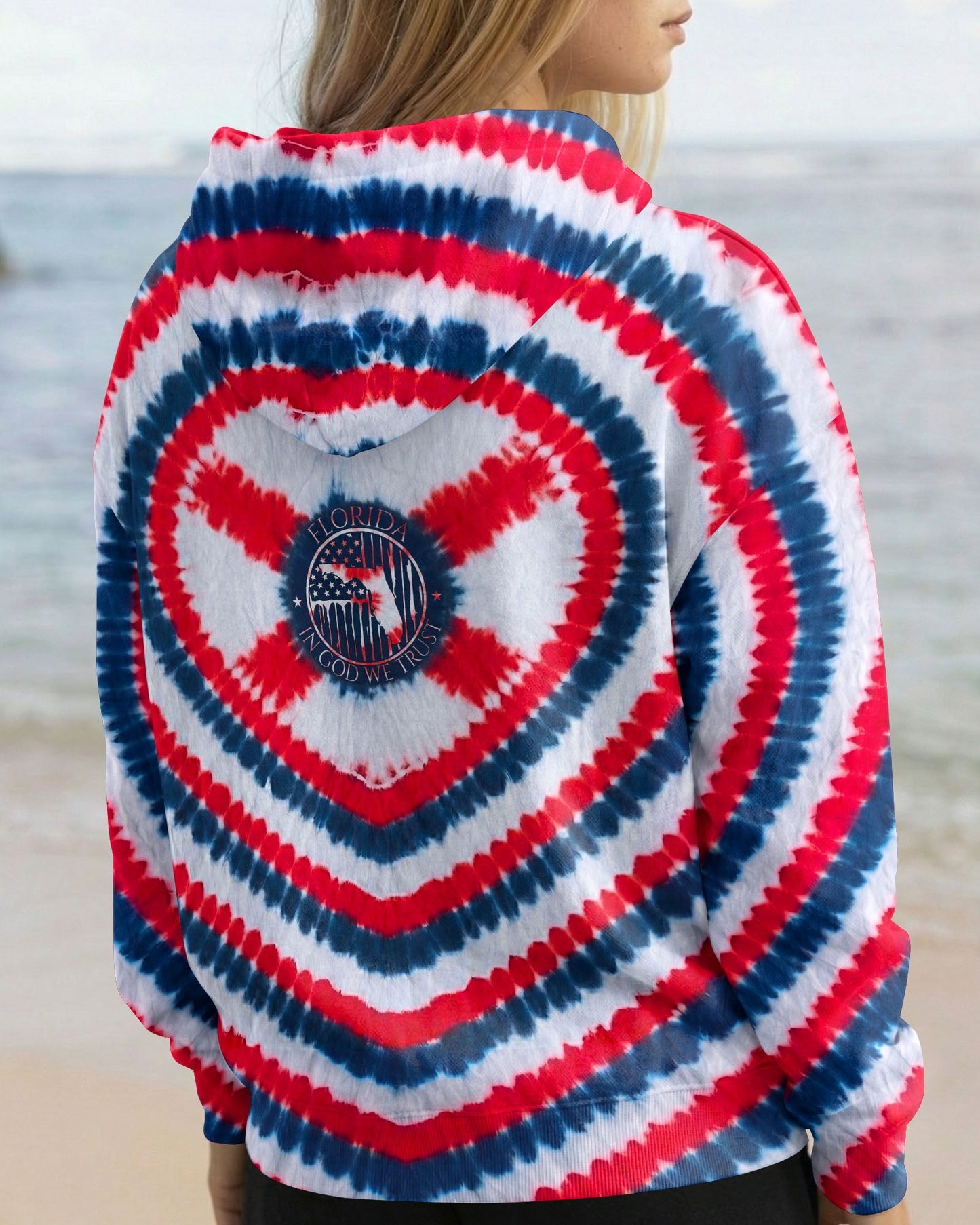 HEART FLORIDA STATE RED WHITE & BLUE SWIRL ALL OVER PRINT - TLNO2406262