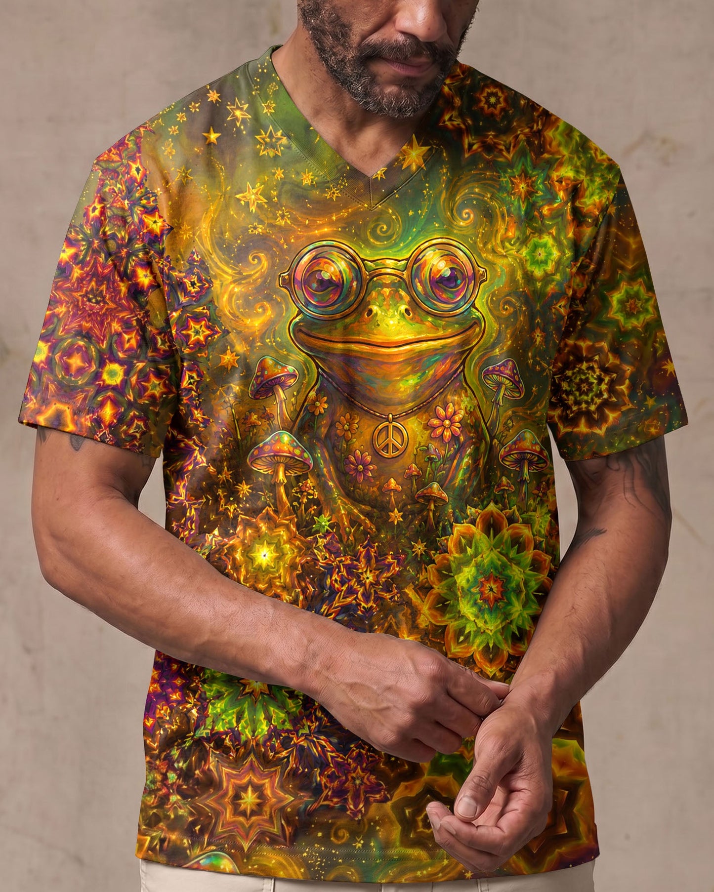 TRIPPY PSYCHEDELIC FROG ALL OVER PRINT - TLNO2406261