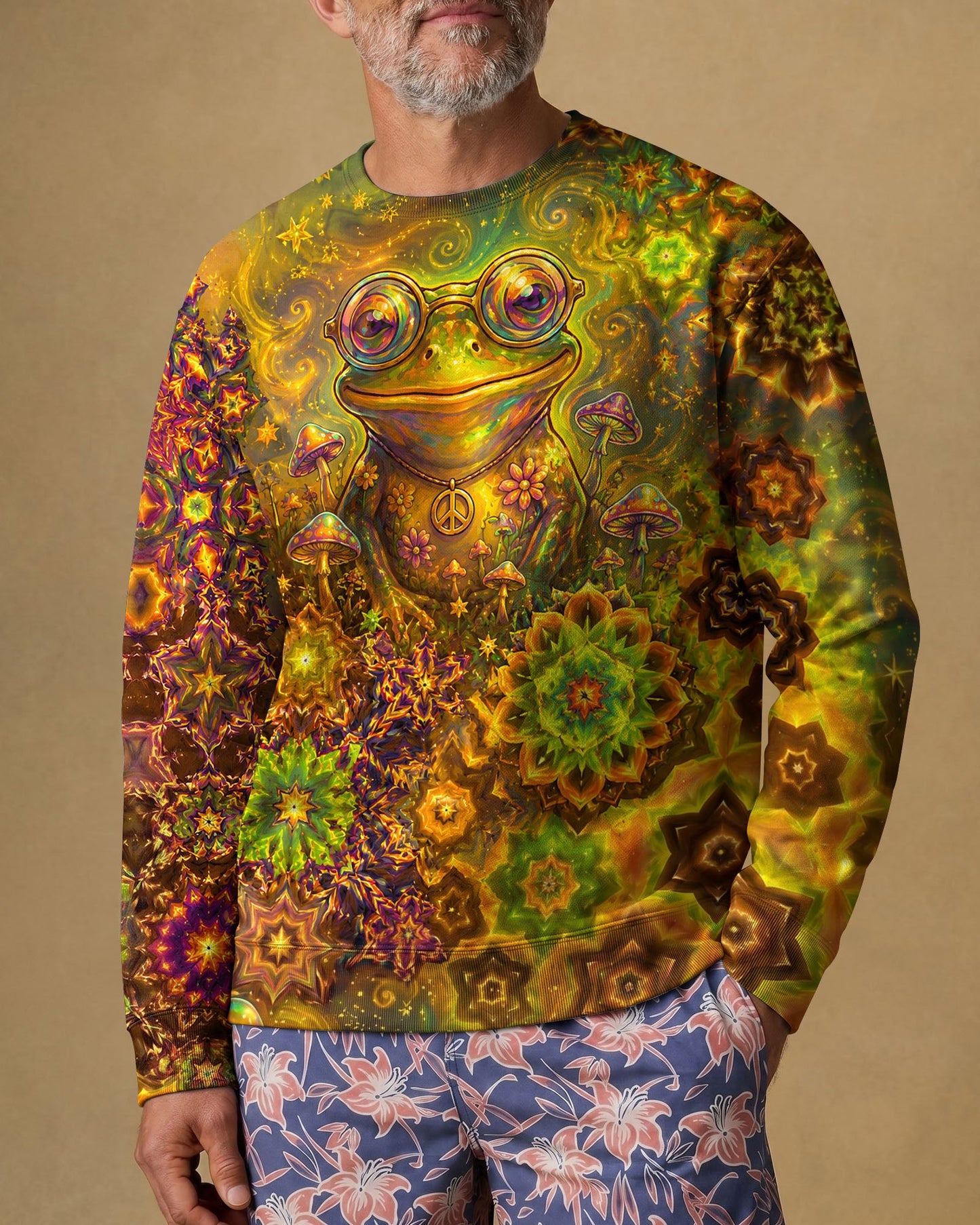 TRIPPY PSYCHEDELIC FROG ALL OVER PRINT - TLNO2406261