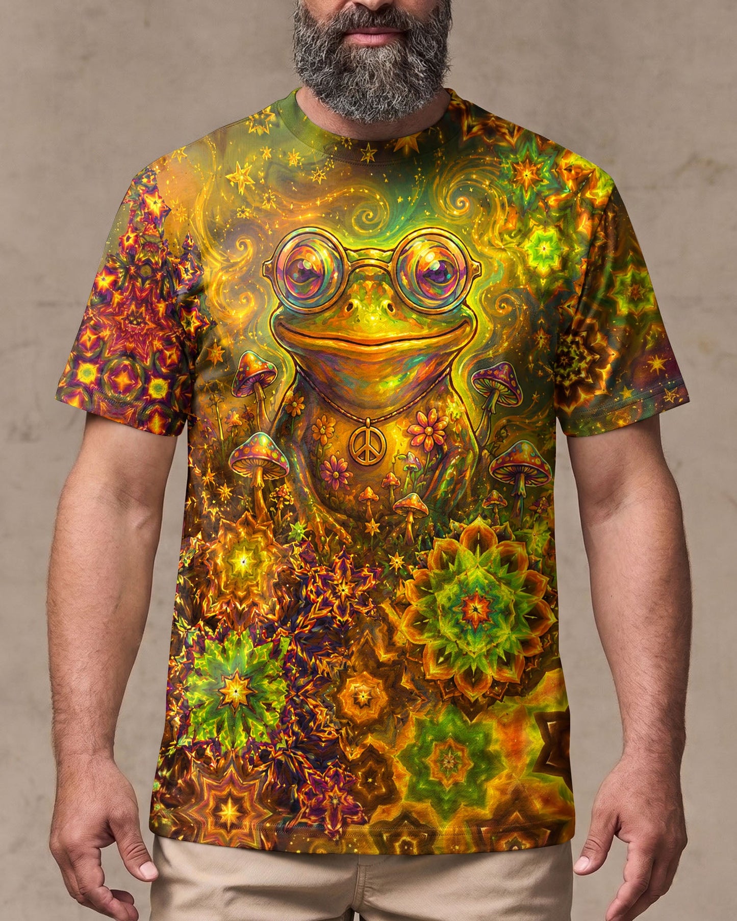 TRIPPY PSYCHEDELIC FROG ALL OVER PRINT - TLNO2406261