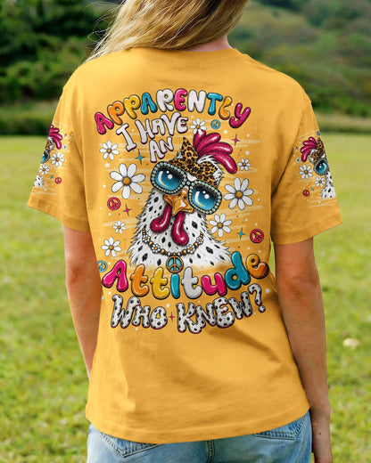 APPARENTLY I HAVE AN ATTITUDE WHO KNEW CHICKEN ALL OVER PRINT - TLNO2606261