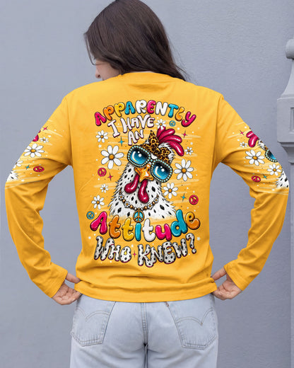 APPARENTLY I HAVE AN ATTITUDE WHO KNEW CHICKEN ALL OVER PRINT - TLNO2606261