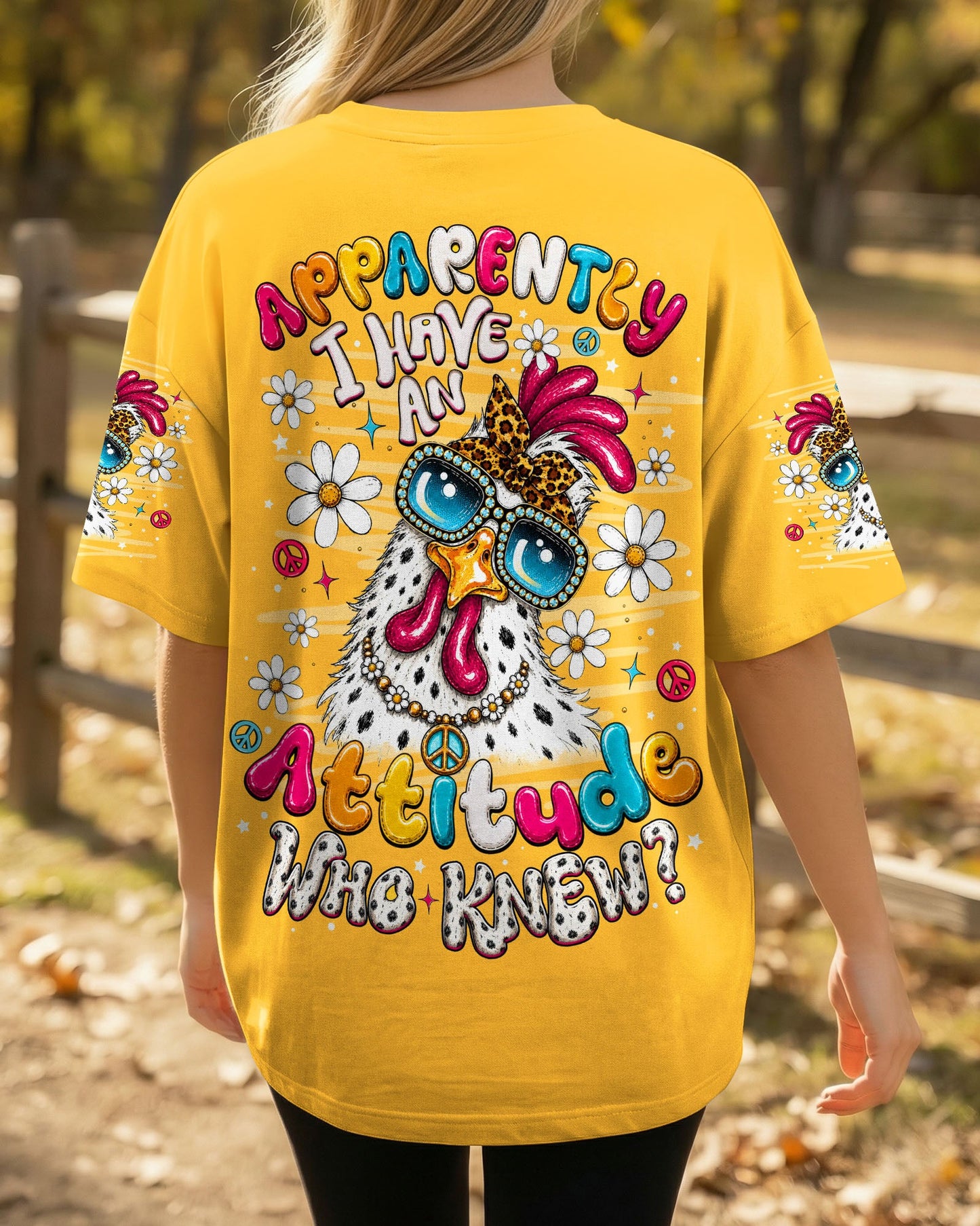 APPARENTLY I HAVE AN ATTITUDE WHO KNEW CHICKEN ALL OVER PRINT - TLNO2606261