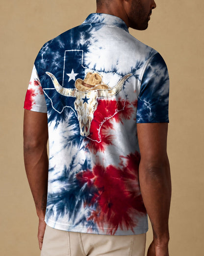 LONGHORN SKULL TEXAS MAP BURST ALL OVER PRINT - TLNO2706261