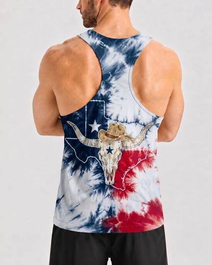 LONGHORN SKULL TEXAS MAP BURST ALL OVER PRINT - TLNO2706261
