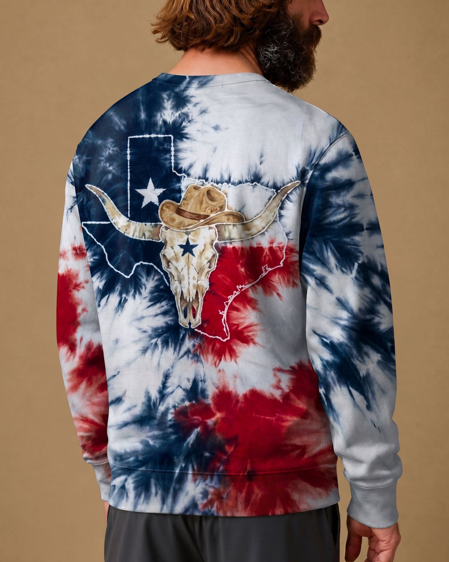 LONGHORN SKULL TEXAS MAP BURST ALL OVER PRINT - TLNO2706261