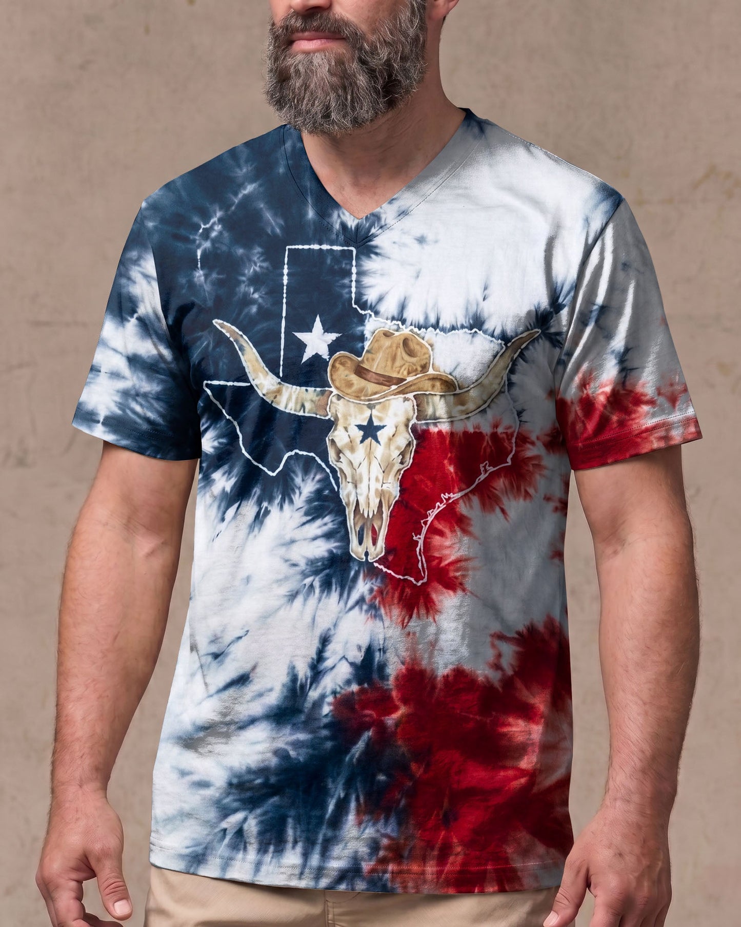 LONGHORN SKULL TEXAS MAP BURST ALL OVER PRINT - TLNO2706261