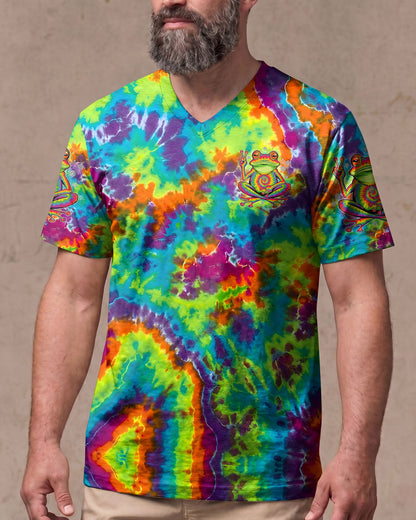 JUST BREATHE COLORFUL FROG ALL OVER PRINT - TYPQ2906261
