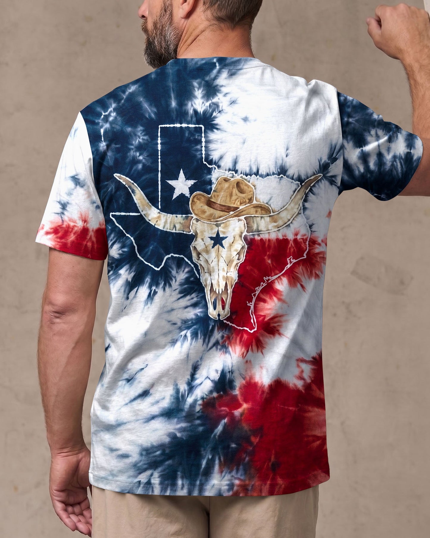 LONGHORN SKULL TEXAS MAP BURST ALL OVER PRINT - TLNO2706261