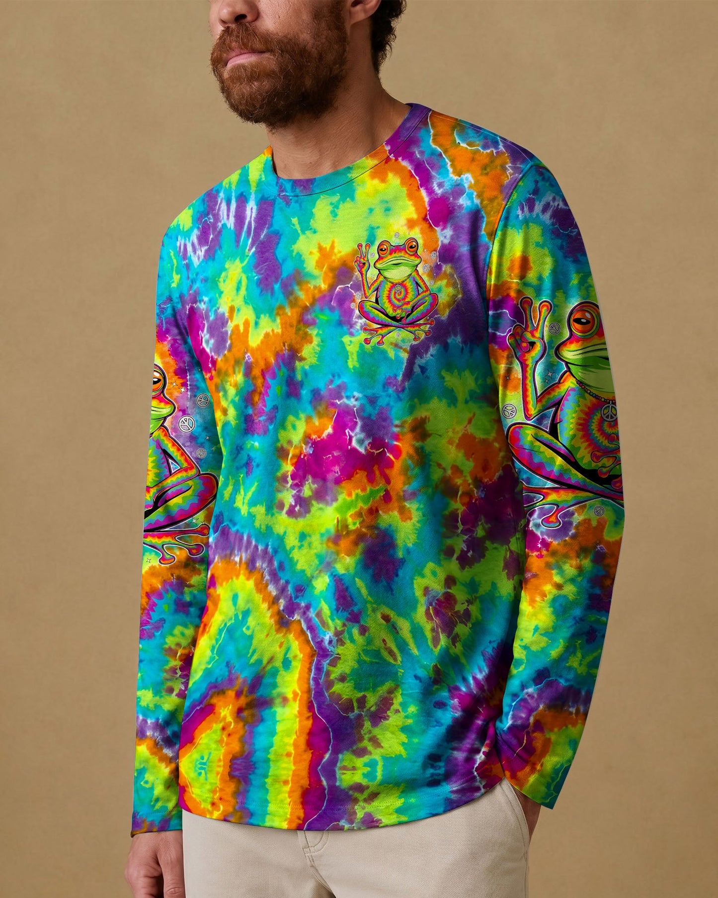 JUST BREATHE COLORFUL FROG ALL OVER PRINT - TYPQ2906261